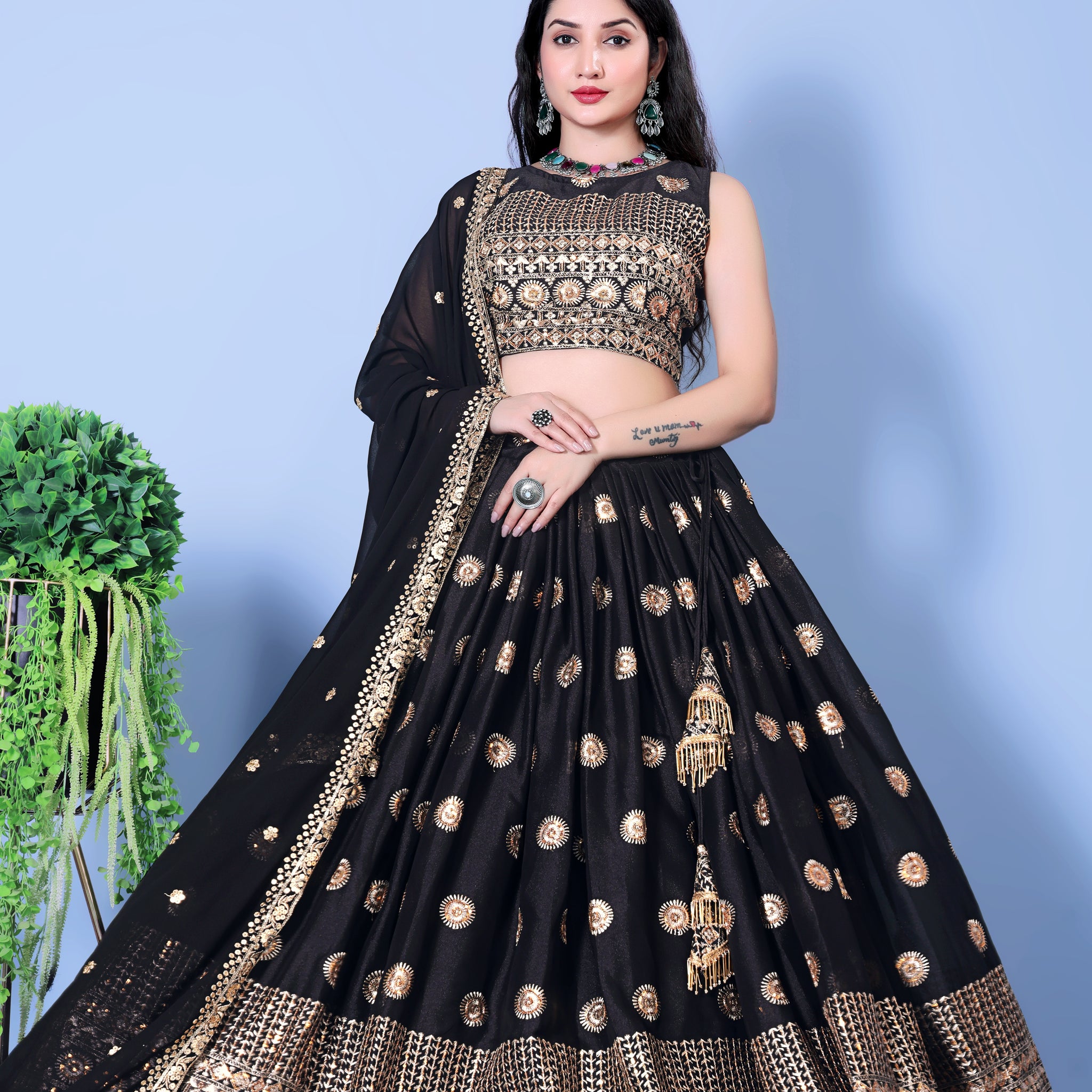 Elegant Black Lehenga Choli for a Timeless Look