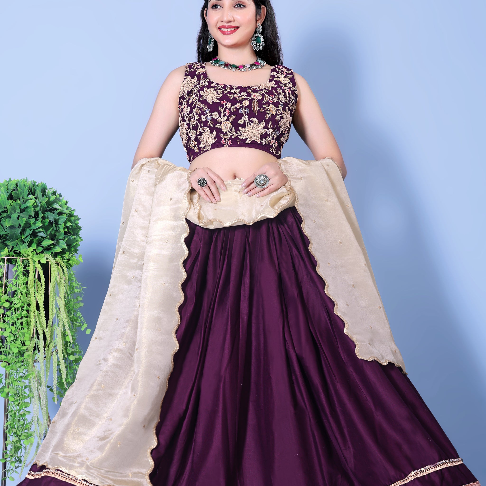 Embroldered & Sequence Lehenga Choli