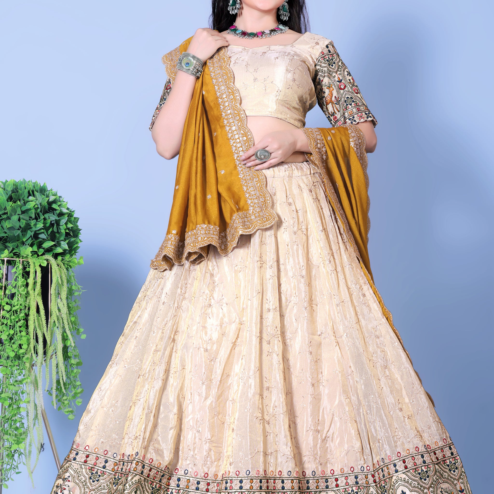 Designer Lehenga Choli with Sequins & Resham Work